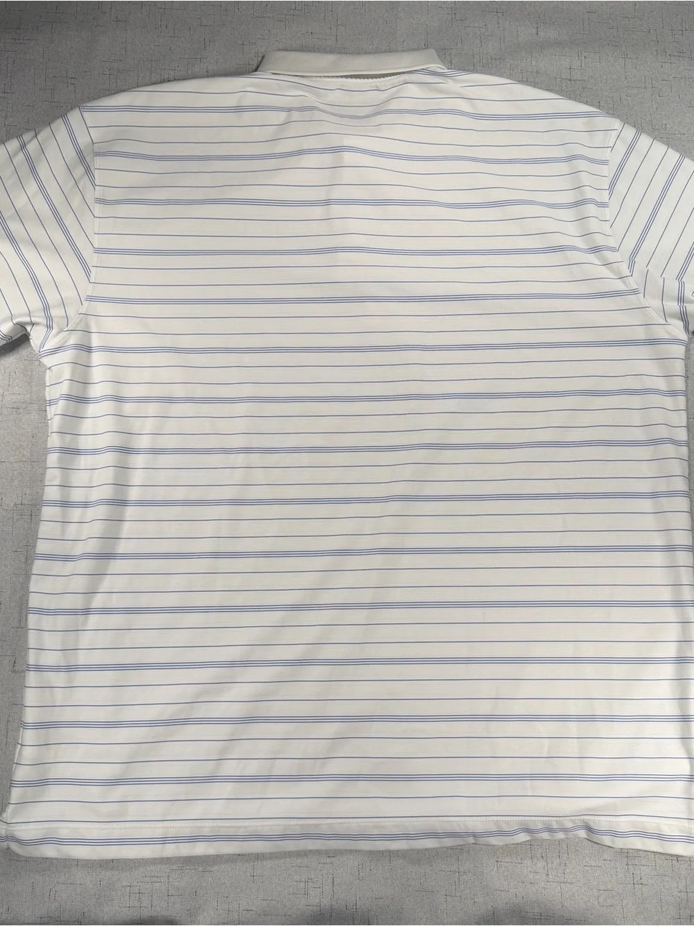 Vintage Nike Golf Men’s White/Blue Striped Fit Dry Knit Polo Shirt - 2XL